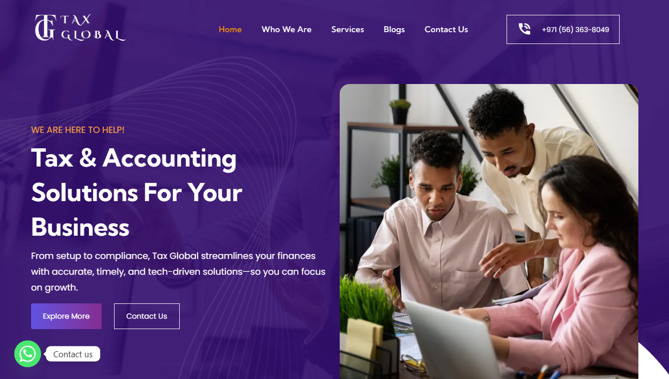 Taxation, Accounting and Finance Business Website